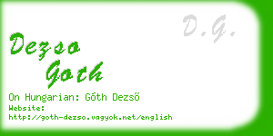 dezso goth business card