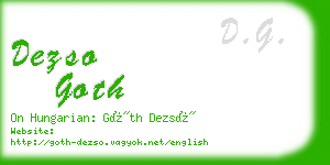 dezso goth business card